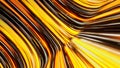 Time travel through a wormhole at light speed in outer space. Animation. Golden flowing stream bending and glowing Royalty Free Stock Photo