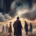 Time-traveling adventure, Time travelers journeying through different eras of history amidst swirling temporal anomalies1