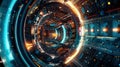 Time tunnel through space - generative AI, AI generated Royalty Free Stock Photo