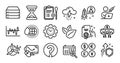 Time, Vaccination appointment and Windmill turbine line icons set. Vector