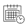 Time vector icon. Clock illustration symbol. calendar sign. For web sites Royalty Free Stock Photo