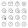 Time Vector Line Icon Set. Contains such Icons as Alarm, Timer, Clock, Schedule and more. Expanded Stroke Royalty Free Stock Photo