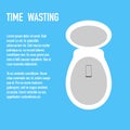 Time wasting to toilet concept banner vector Royalty Free Stock Photo