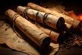 Time worn and aged, the scrolls whisper tales of historys mysteries