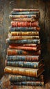 Time-worn books stacked with history in their pages. A collection of literature showcasing the beauty of age. Concept of Royalty Free Stock Photo