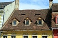 A roof of an old building in Sighisoara, Romania.