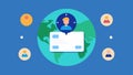 Time Zone Management An illustration showing a world clock feature within a digital assistants interface helping a team