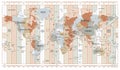 Time Zone Map. Detailed World Map with Countries Names Royalty Free Stock Photo