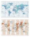 Time Zone Maps Set Royalty Free Stock Photo