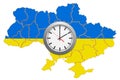 Time Zone in Ukraine concept. 3D rendering Royalty Free Stock Photo