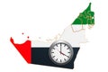 Time Zones in the United Arab Emirates concept. 3D rendering Royalty Free Stock Photo