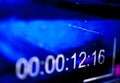 Timecode on the abstract glitch background Royalty Free Stock Photo