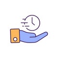 Timekeeper Outline with Colors Fill Vector Icon that can easily edit or modify.