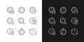 Timekeeping in daily life pixel perfect linear icons set for dark, light mode
