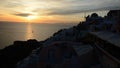 The timelaps of sunset in Oia
