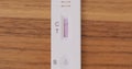 Timelapse of Coronavirus Covid-19 antigen test progress showing negative result. Top down, close up