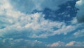 Cumulus Cloud Cloudscape. B Roll Blue Sky And Gray Cloud. Summer Blue Sky. White Clouds Background. Royalty Free Stock Photo