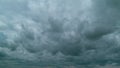 Dramatic Cloudy Rainy Sky. Movement Of Gloomy Clouds Across Sky. Threatening Rain.