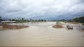 Timelapse : The flow of flood events at Chanthaburi River dams tumbledown.