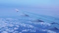 Timelapse footage of aeroplane flying in sky moving forwards and backwards