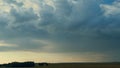 Gray Rainy Clouds Float Across Dark Sky. Tornado Clouds. Natural Background. Rainy Sky.