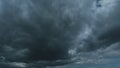 Heavy Rain Before A Storm. Weather For Good Rainy Season. Ominous Clouds Slowly Drift Across Sky. Royalty Free Stock Photo