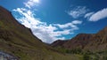 Timelapse landscape with clouds moving over mountains - Altay Russia, 4k