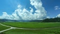 Timelapse landscape with clouds moving over mountains