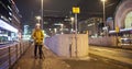 Timelapse of night Helsinki and stocker making busy city footage, Finland