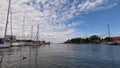 Timelapse of the Pavilosta Marine Port, Latvia. Yacht Club.