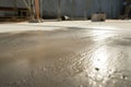 timelapse sequence of concrete floor setting