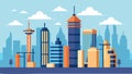 A timelapse sequence of a skyscr being built capturing the citys evolving skyline in the background.. Vector