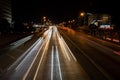 Timelapse shot of cars passing by on the Woodall Rodgers Fwy