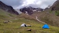 Timelapse of tent unpitched in mountains