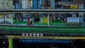 A timelapse of traffic jam at Iidabashi station in Tokyo daytime long shot panning