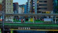 A timelapse of traffic jam at Iidabashi station in Tokyo daytime long shot