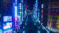 Timelapse view of a crossing in Shinjuku district of Tokyo