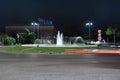 Timelapse view of the traffic on the square around the fountain