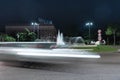 Timelapse view of the traffic on the square around the fountain