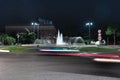 Timelapse view of the traffic on the square around the fountain