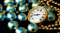 Timeless Allure: Golden Pocket Watch with Beads Royalty Free Stock Photo