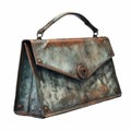 Timeless Artistry: Blue Metal And Copper Bag With Bronze Patina