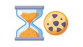 Timeless Baking: Hourglass and Chocolate Chip Cookie, vector design Generative AI Royalty Free Stock Photo