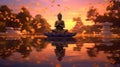 Child Buddha in Sunset\'s Embrace