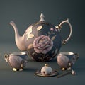 Timeless Beauty: Elegant Porcelain Tea Set Royalty Free Stock Photo