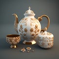 Timeless Beauty: Elegant Porcelain Tea Set Royalty Free Stock Photo