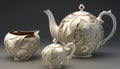 Timeless Beauty: Elegant Porcelain Tea Set Royalty Free Stock Photo