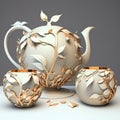 Timeless Beauty: Elegant Porcelain Tea Set Royalty Free Stock Photo