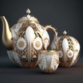 Timeless Beauty: Elegant Porcelain Tea Set Royalty Free Stock Photo