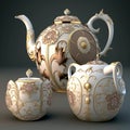 Timeless Beauty: Elegant Porcelain Tea Set Royalty Free Stock Photo